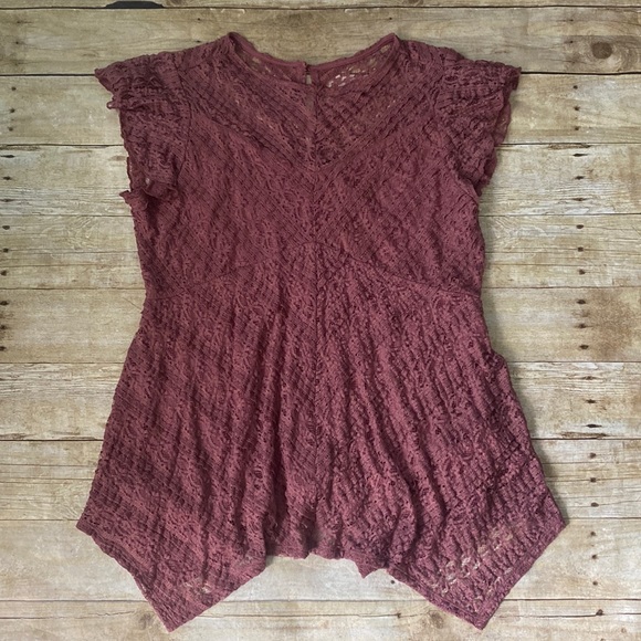 NWT Torrid Wild Ginger Lace Blouse Size 0 (Large) - Picture 4 of 8